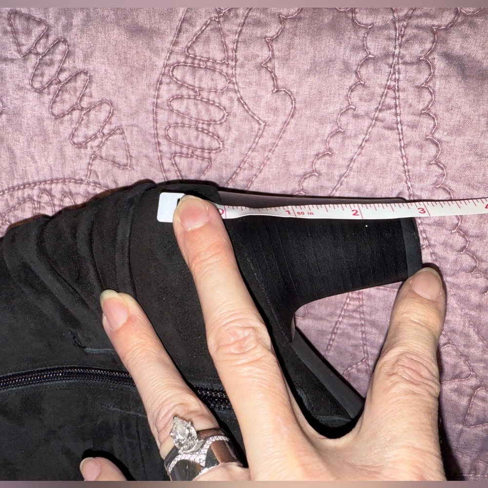 Van Eli Black Suede Heeled Boots - Picture 12 of 15